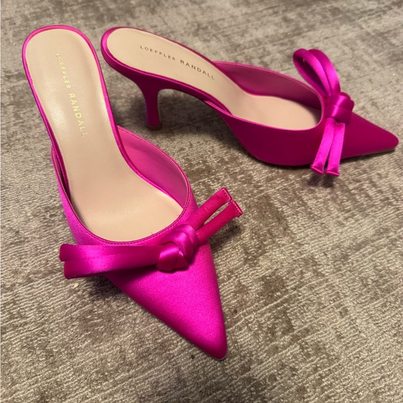 Loeffler Randall Shoes - Loeffler Randall Fuchsia Amyra Bow Kitten Mule